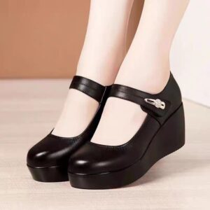 Soft PU leather single shoes