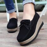 Genuine leather platform shoes